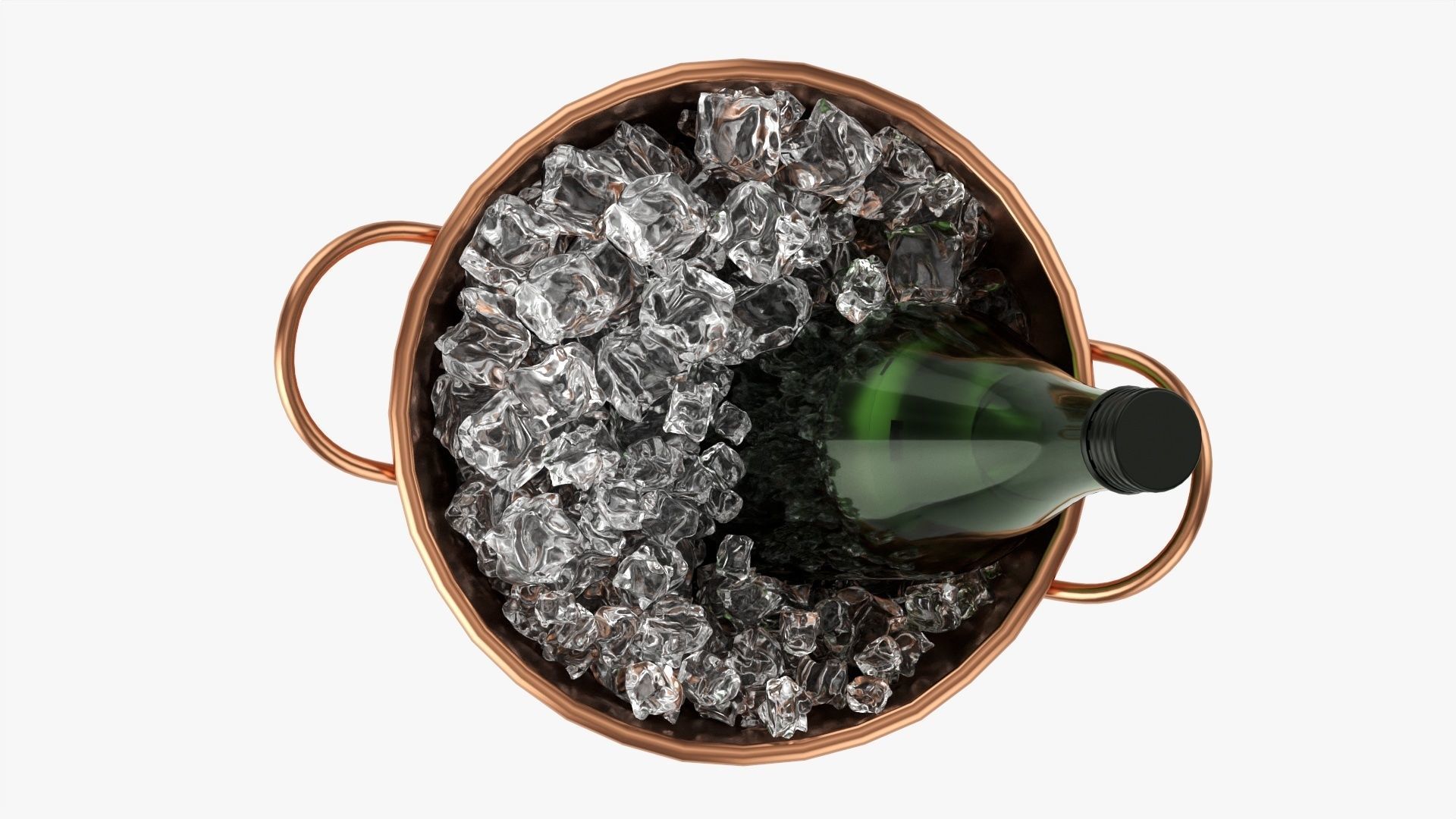 Vermouth bottle in  ice bucket 3D model_5