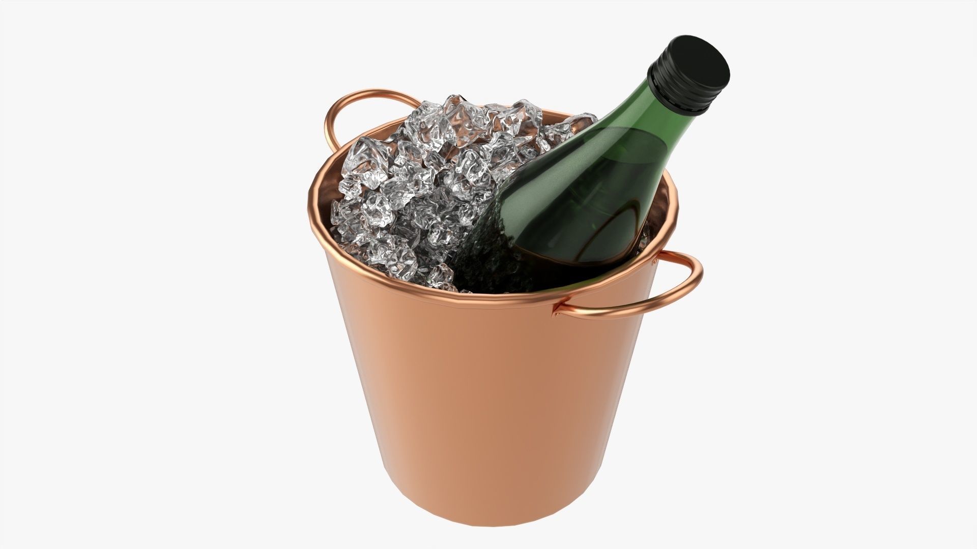 Vermouth bottle in  ice bucket 3D model_1