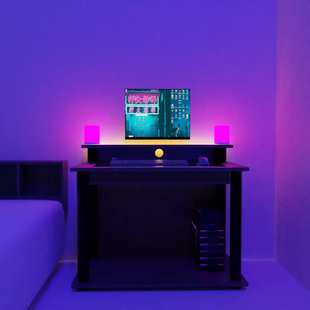 Modern gaming desk Free 3D model_0