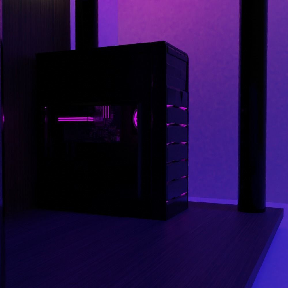 Modern gaming desk Free 3D model_1