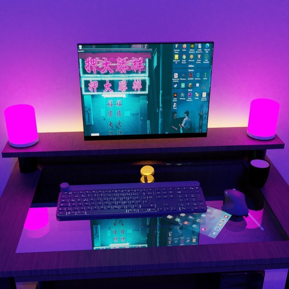 Modern gaming desk Free 3D model_2