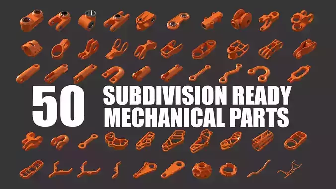 Subdivision Ready Mechanical Parts Kit-Bash 3D model