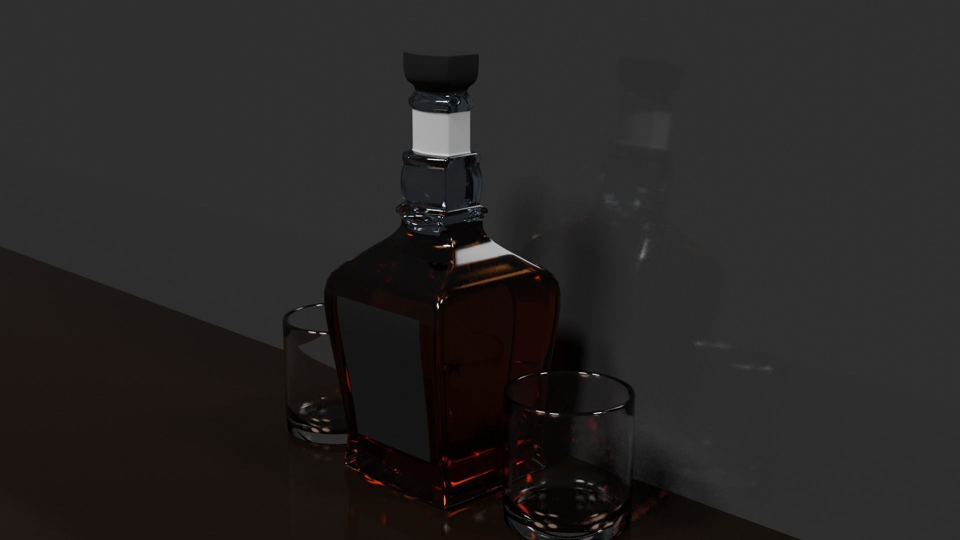  Whisky Bottle Scene PBR 3D model_17