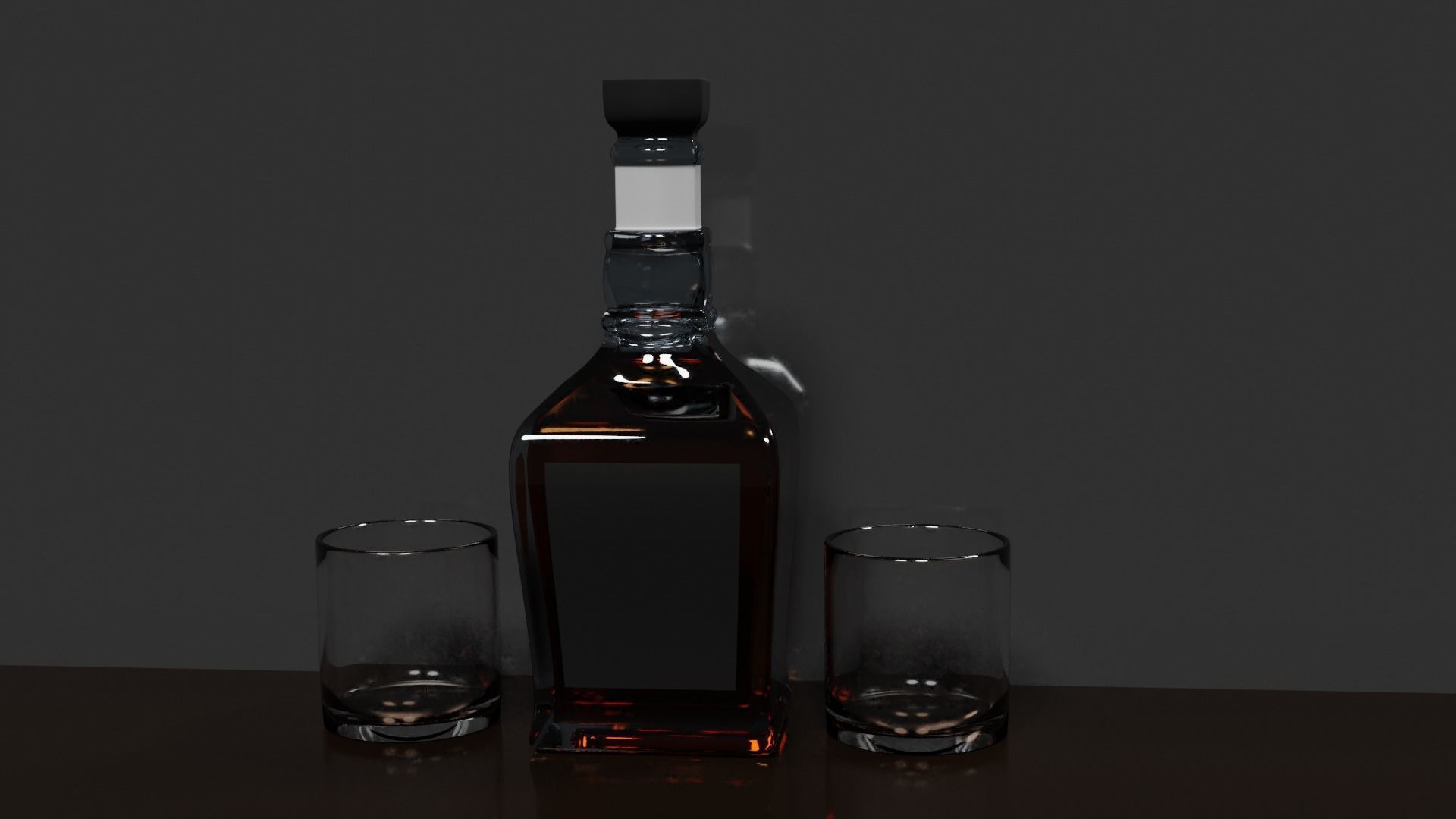  Whisky Bottle Scene PBR 3D model_12