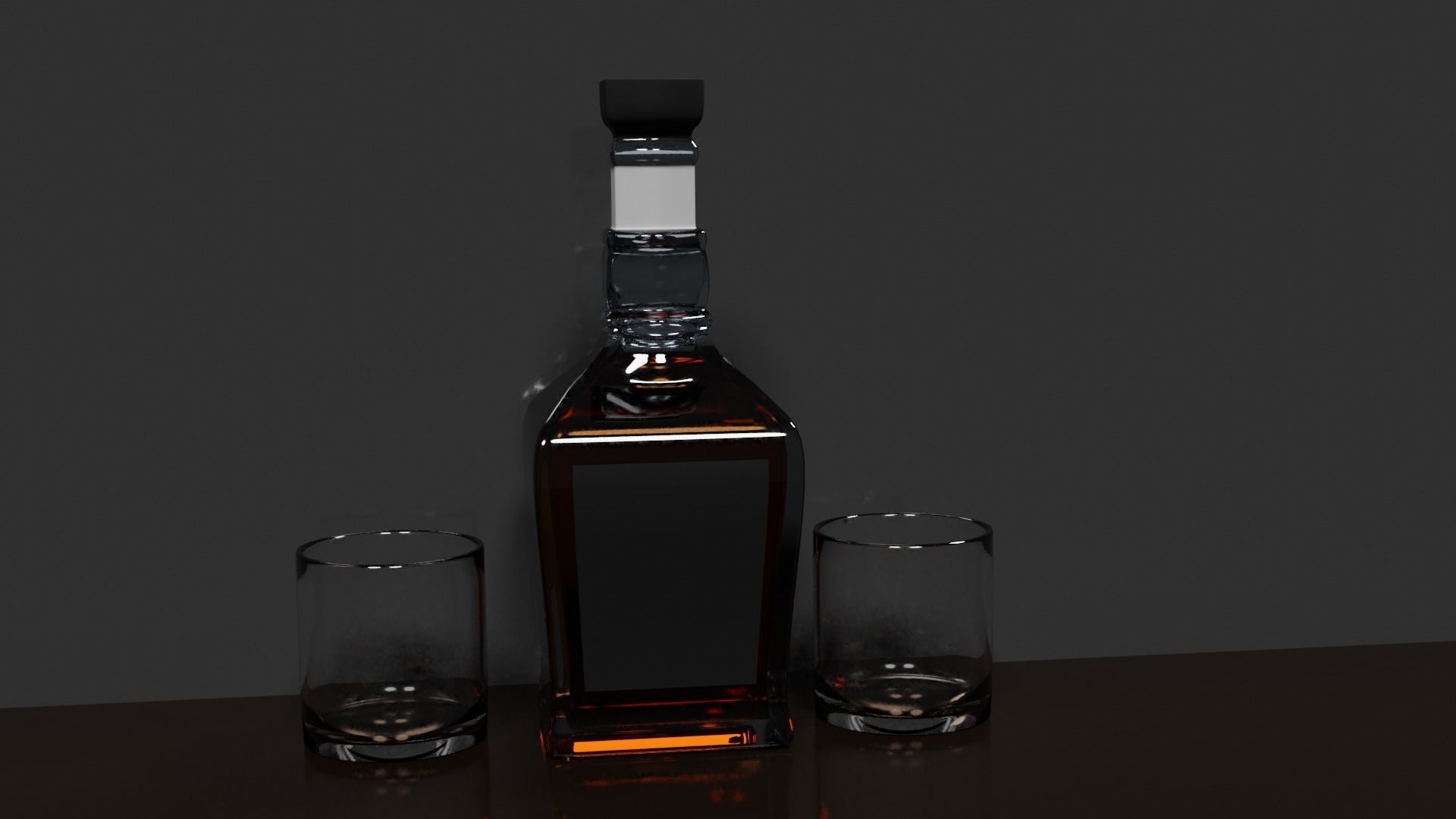  Whisky Bottle Scene PBR 3D model_11