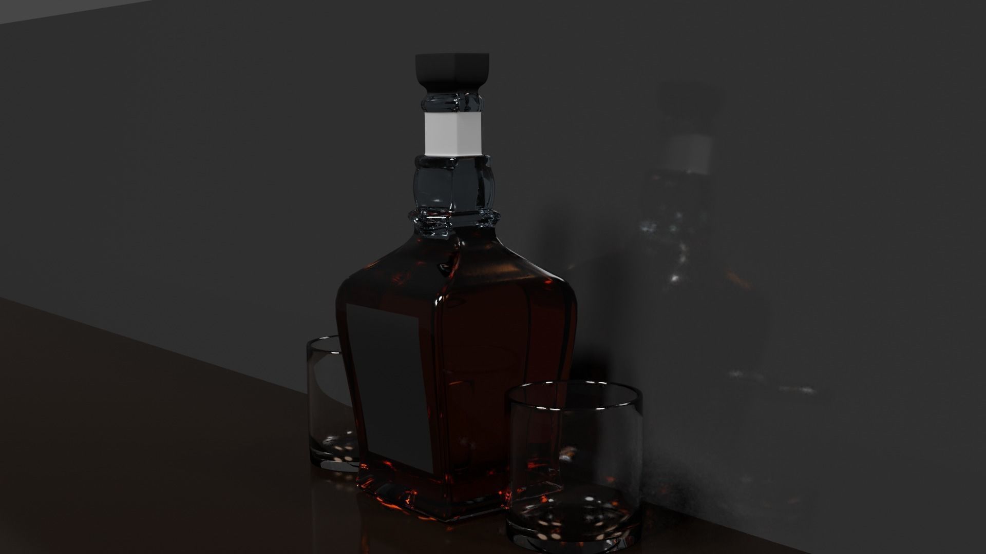  Whisky Bottle Scene PBR 3D model_14