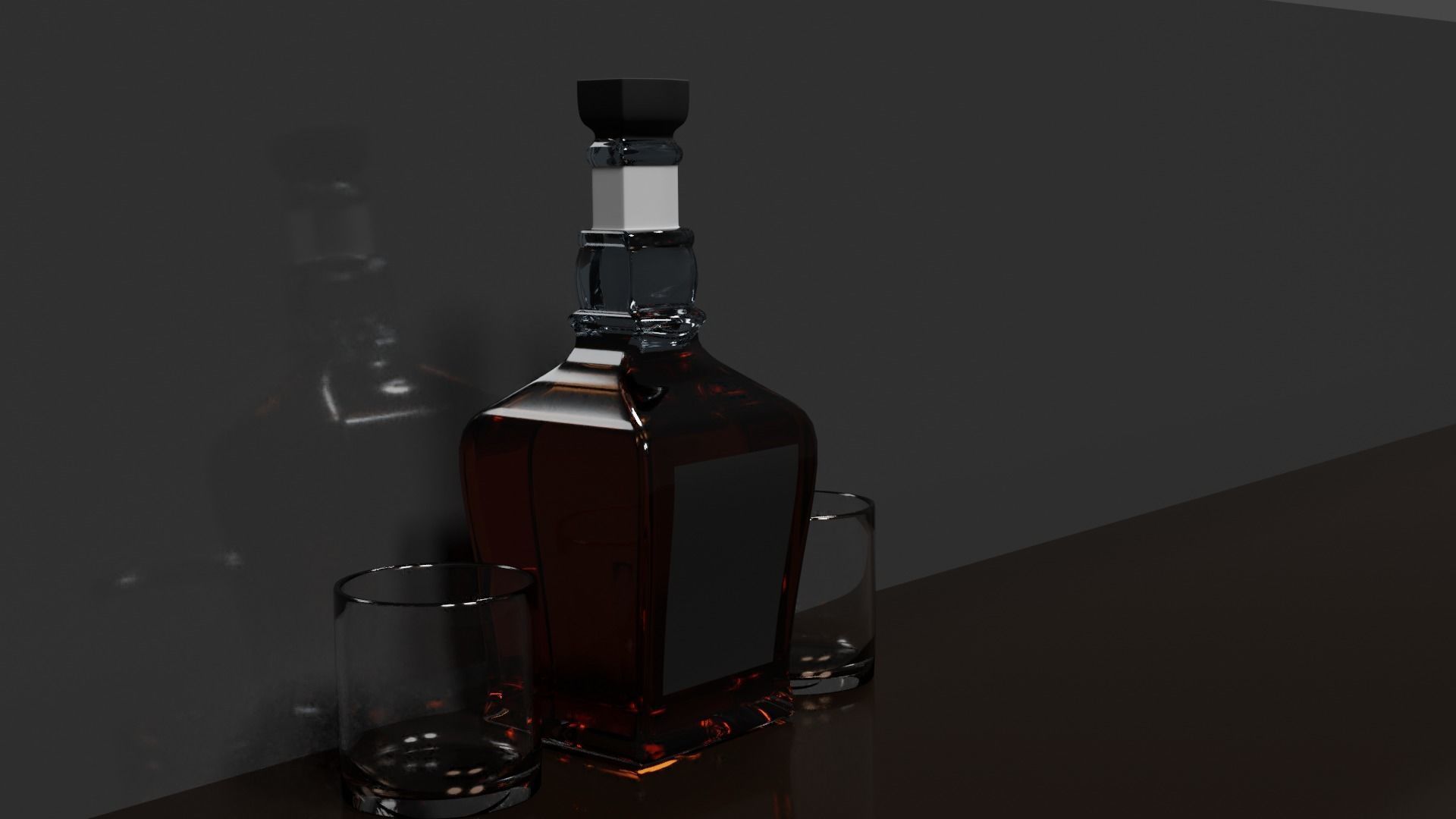  Whisky Bottle Scene PBR 3D model_7