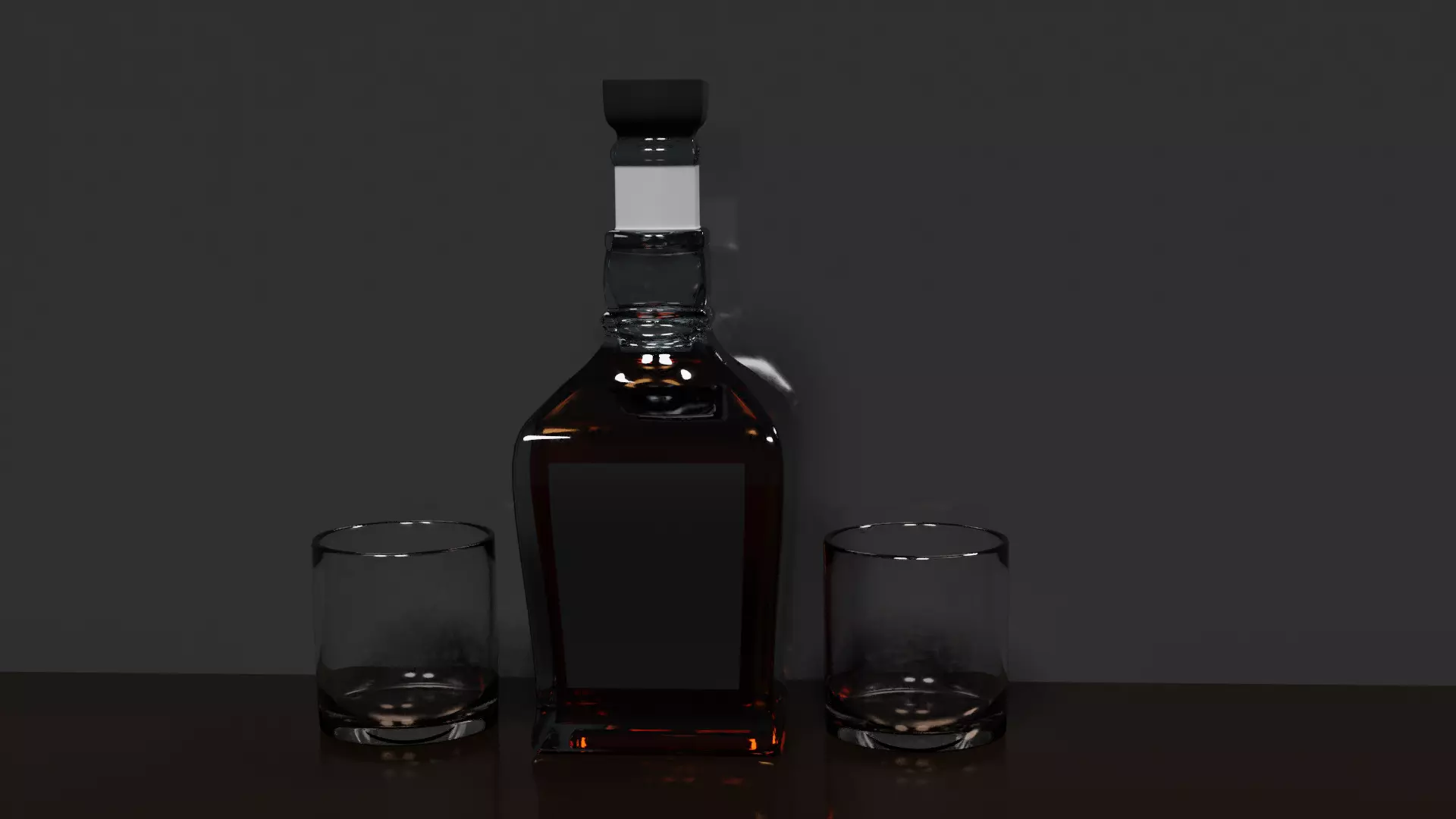  Whisky Bottle Scene PBR 3D model_0