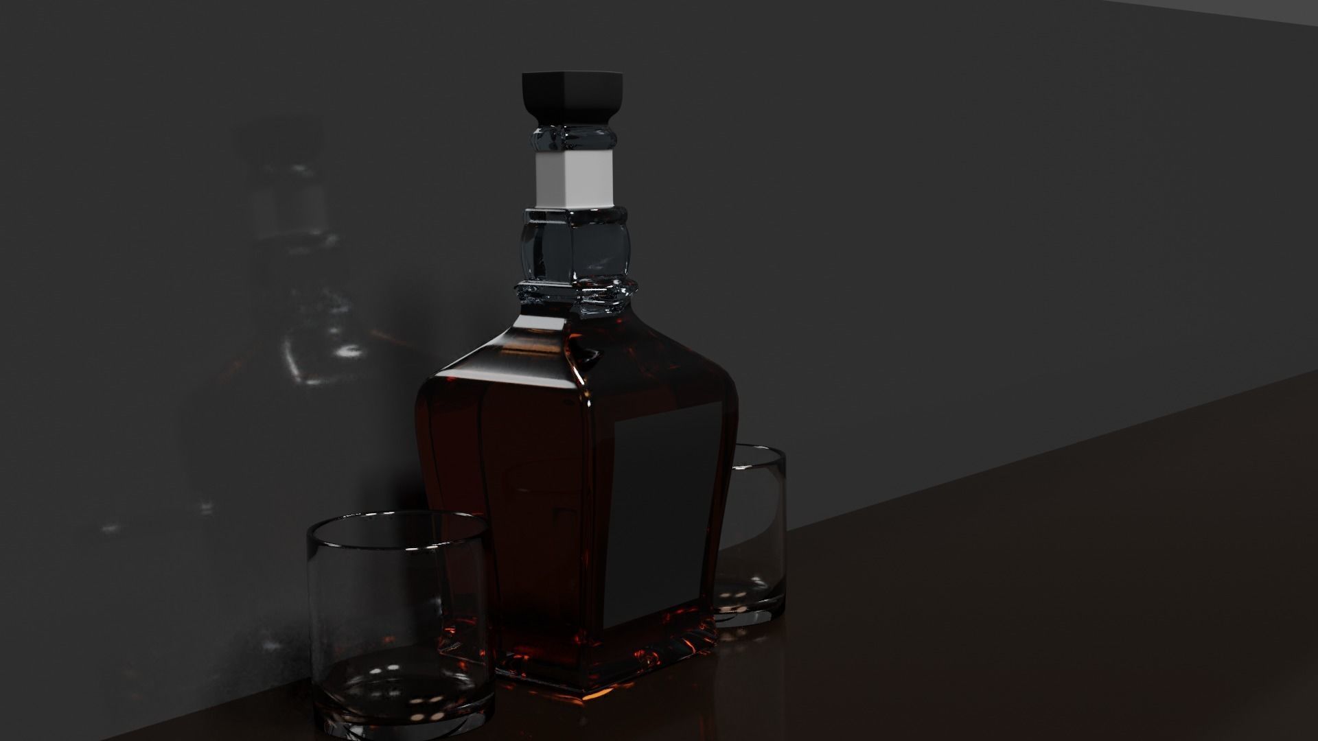  Whisky Bottle Scene PBR 3D model_6