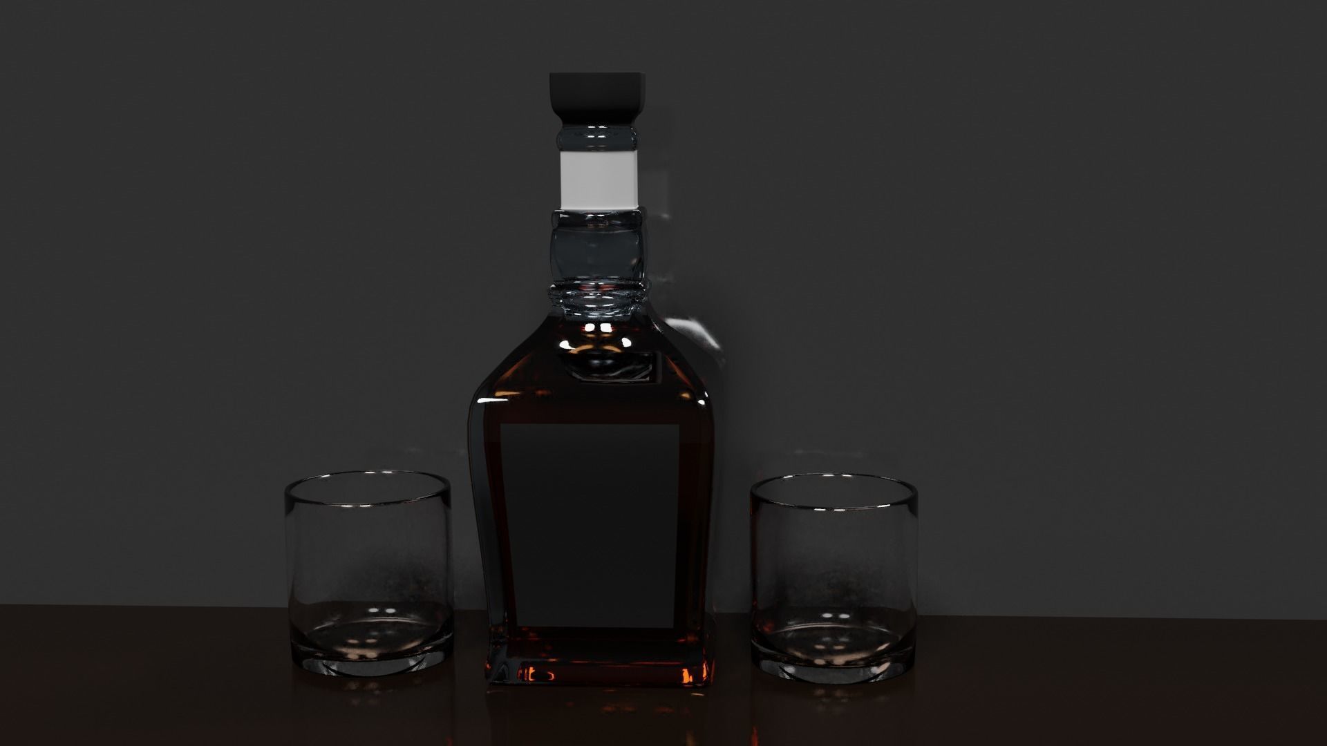 Whisky Bottle Scene PBR 3D model_25