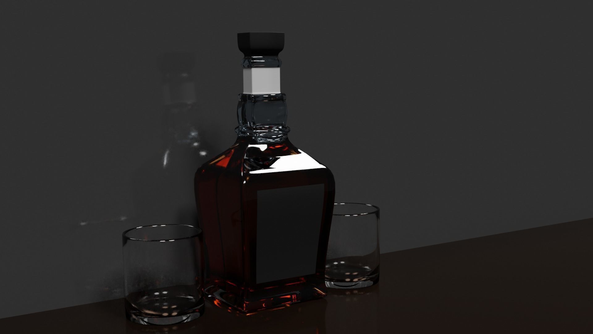  Whisky Bottle Scene PBR 3D model_4