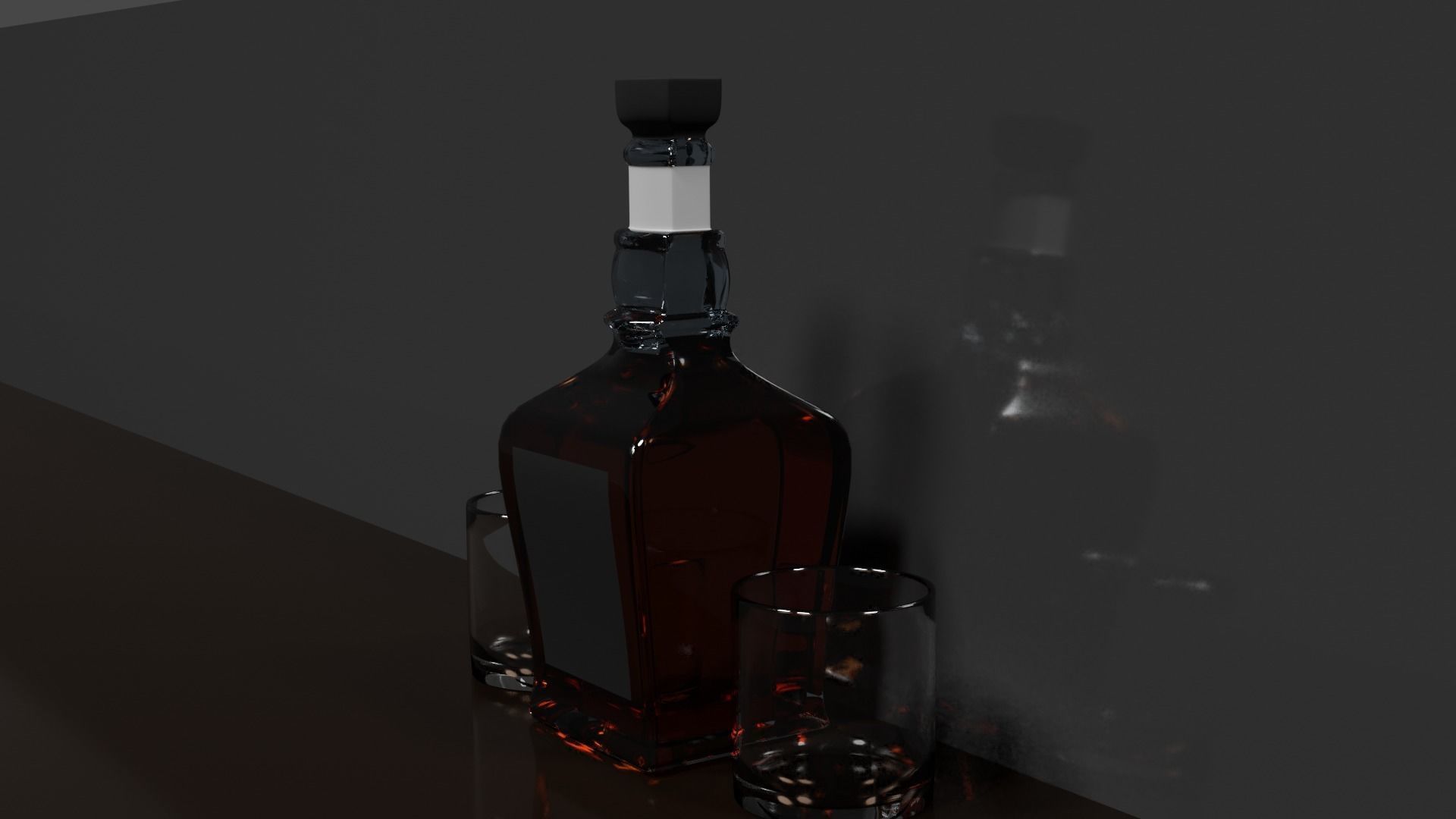 Whisky Bottle Scene PBR 3D model_16