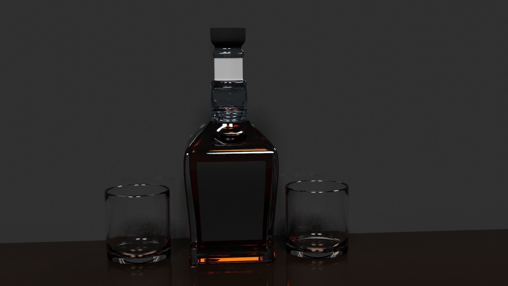  Whisky Bottle Scene PBR 3D model_2