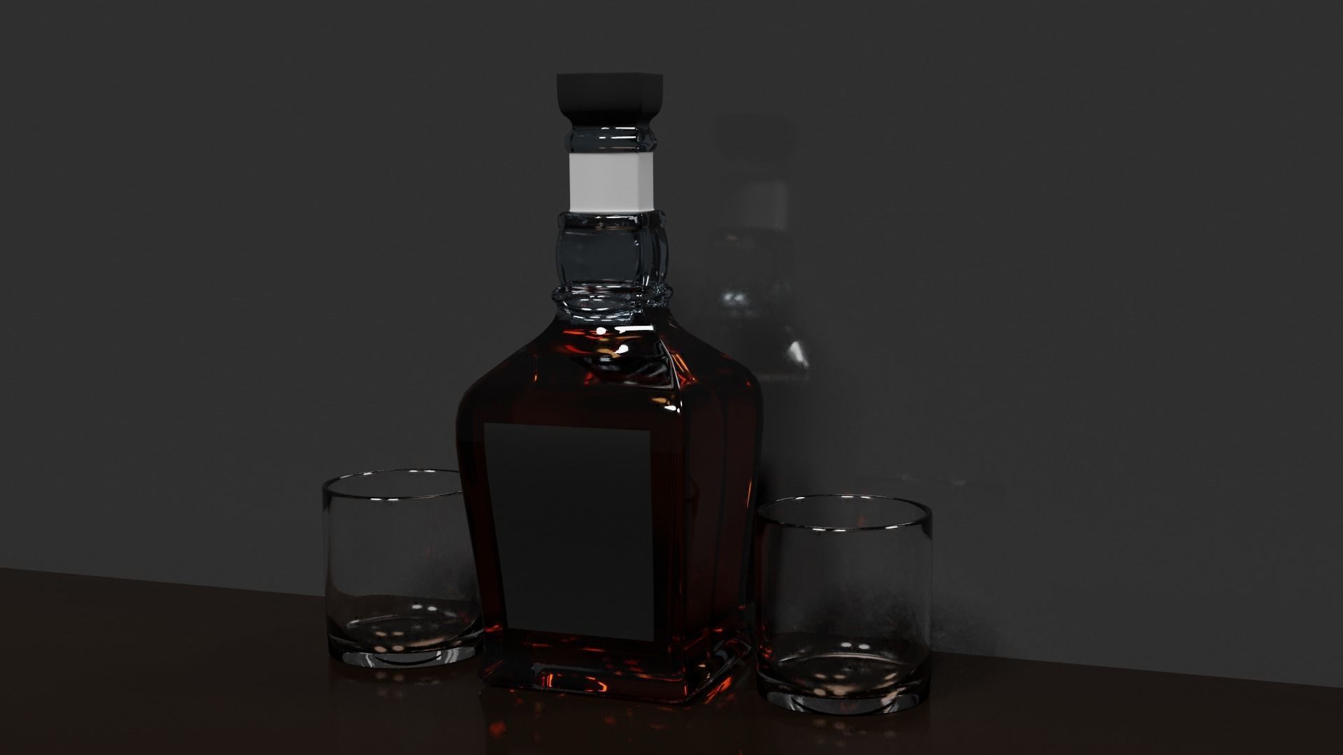  Whisky Bottle Scene PBR 3D model_13
