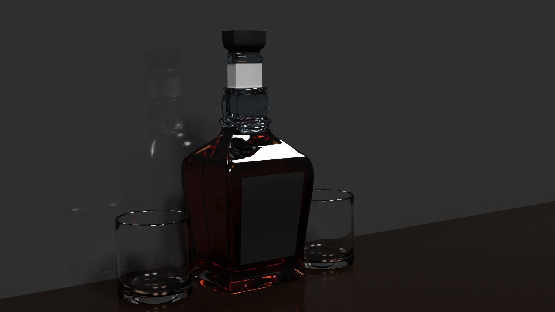  Whisky Bottle Scene PBR 3D model_9