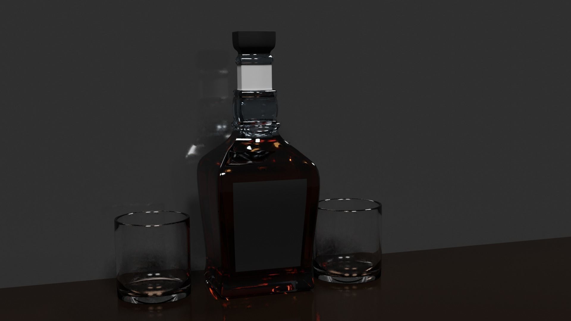  Whisky Bottle Scene PBR 3D model_3