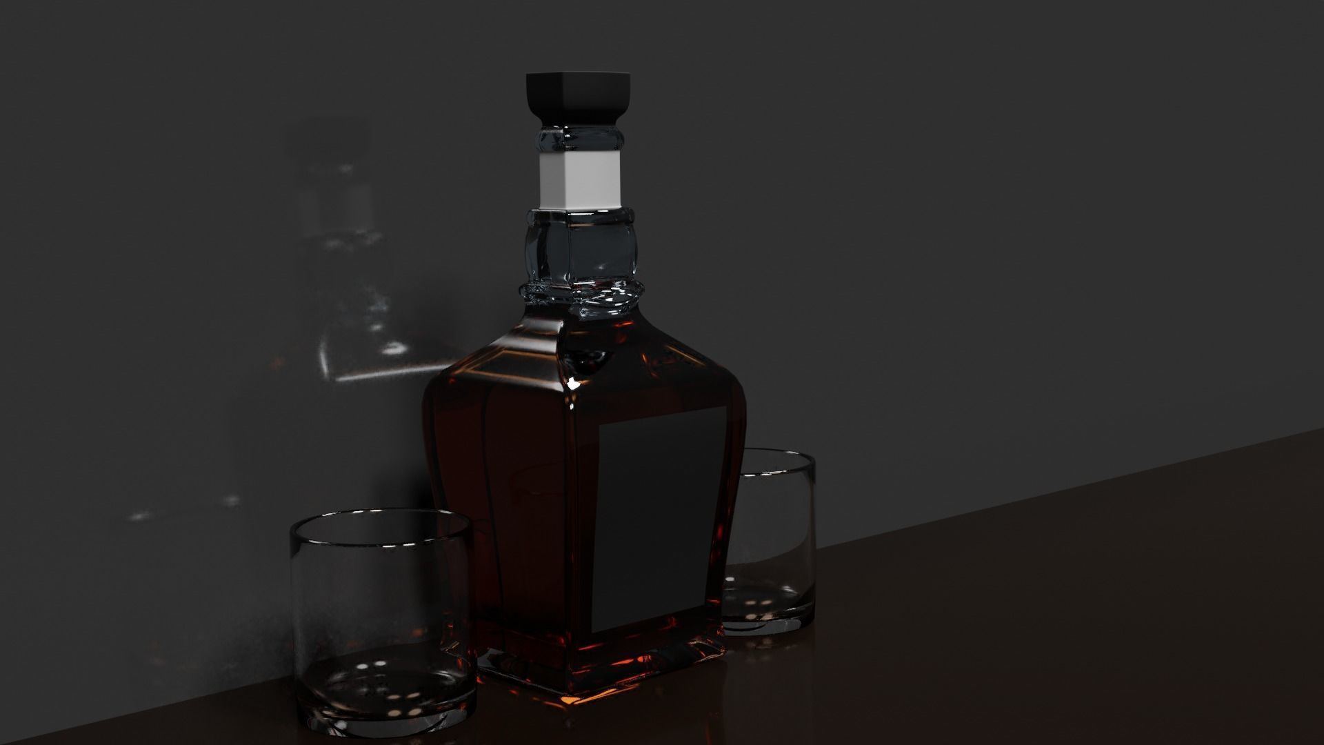  Whisky Bottle Scene PBR 3D model_8