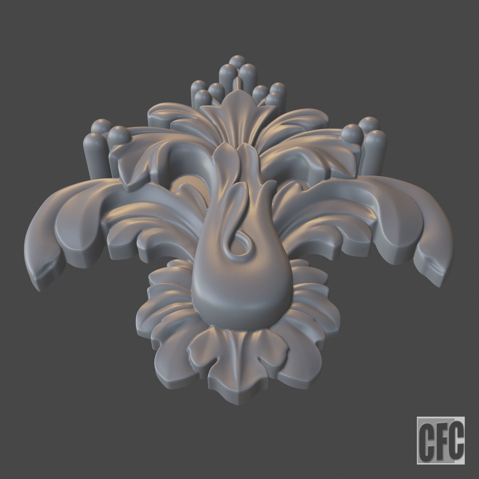 WoodCarving detail - 3d model for CNC - WoodCarvingCFC003 3D print model_2
