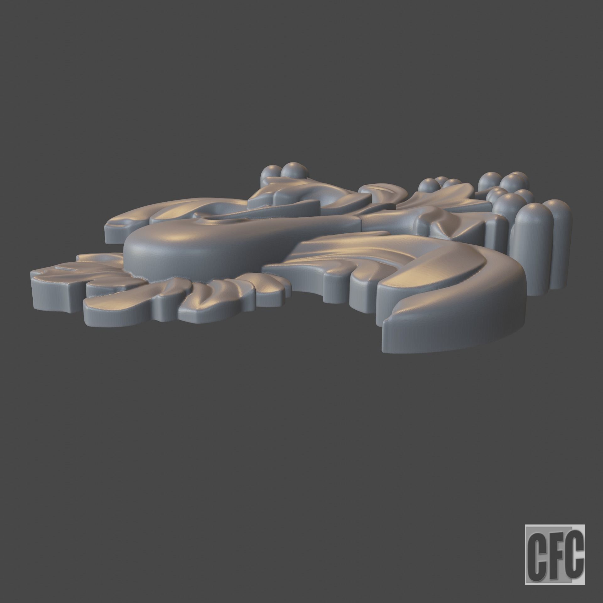 WoodCarving detail - 3d model for CNC - WoodCarvingCFC003 3D print model_6