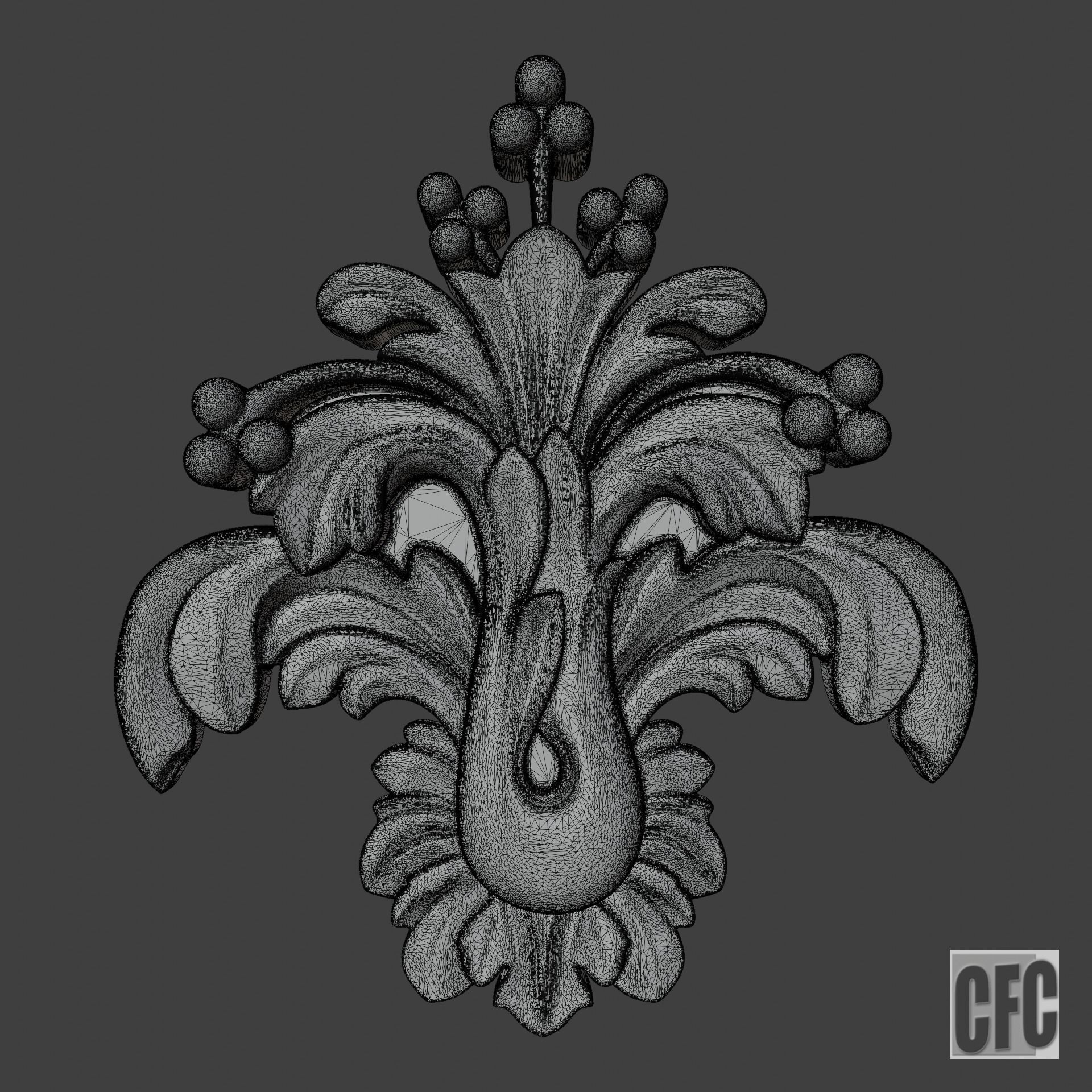 WoodCarving detail - 3d model for CNC - WoodCarvingCFC003 3D print model_1