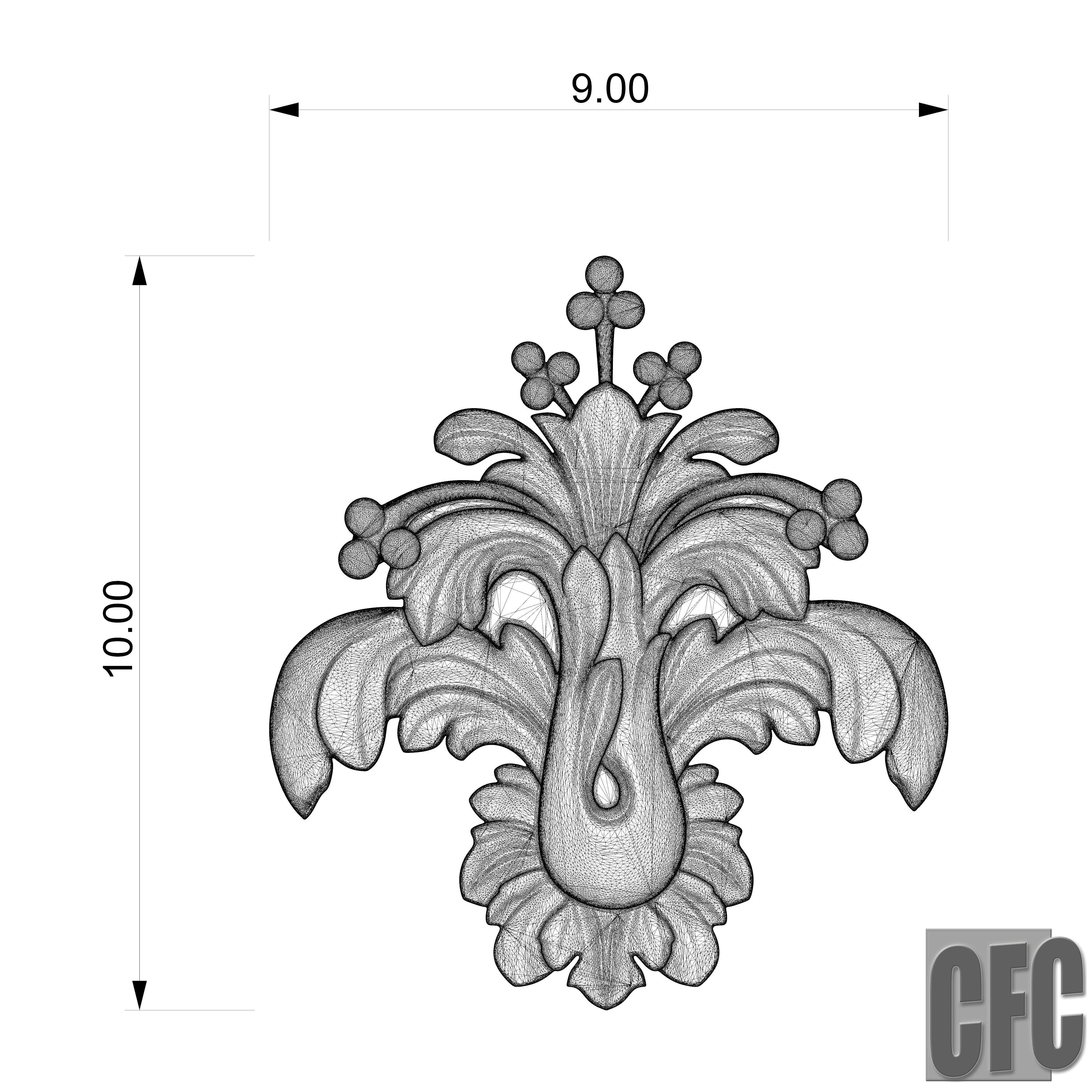 WoodCarving detail - 3d model for CNC - WoodCarvingCFC003 3D print model_16