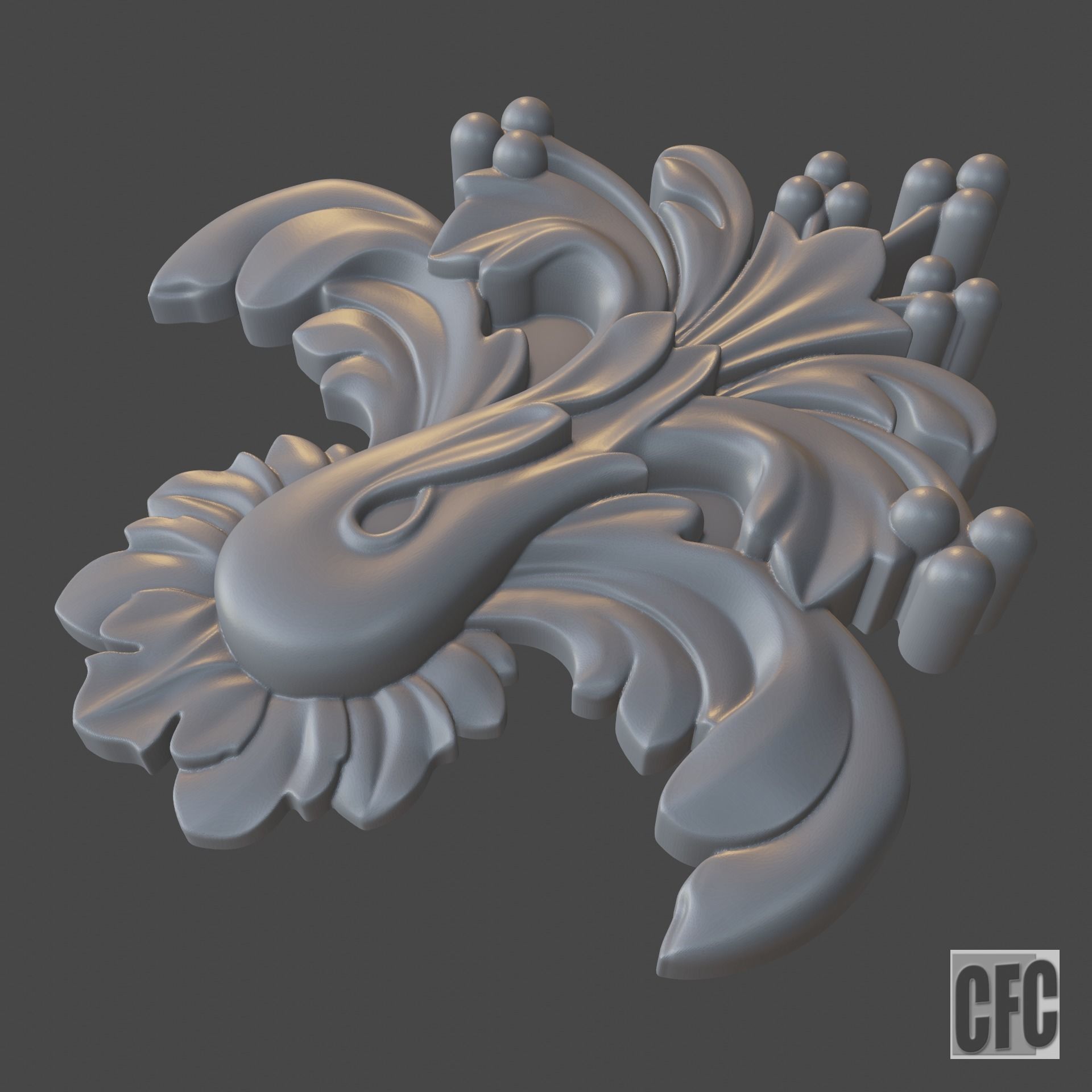 WoodCarving detail - 3d model for CNC - WoodCarvingCFC003 3D print model_4