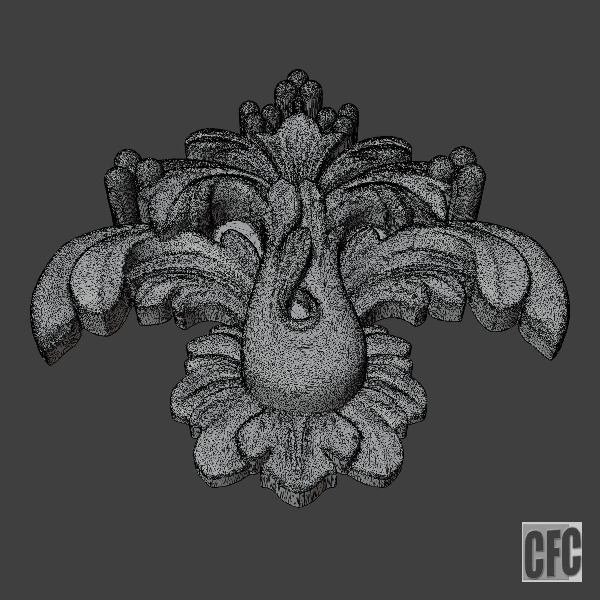 WoodCarving detail - 3d model for CNC - WoodCarvingCFC003 3D print model_3