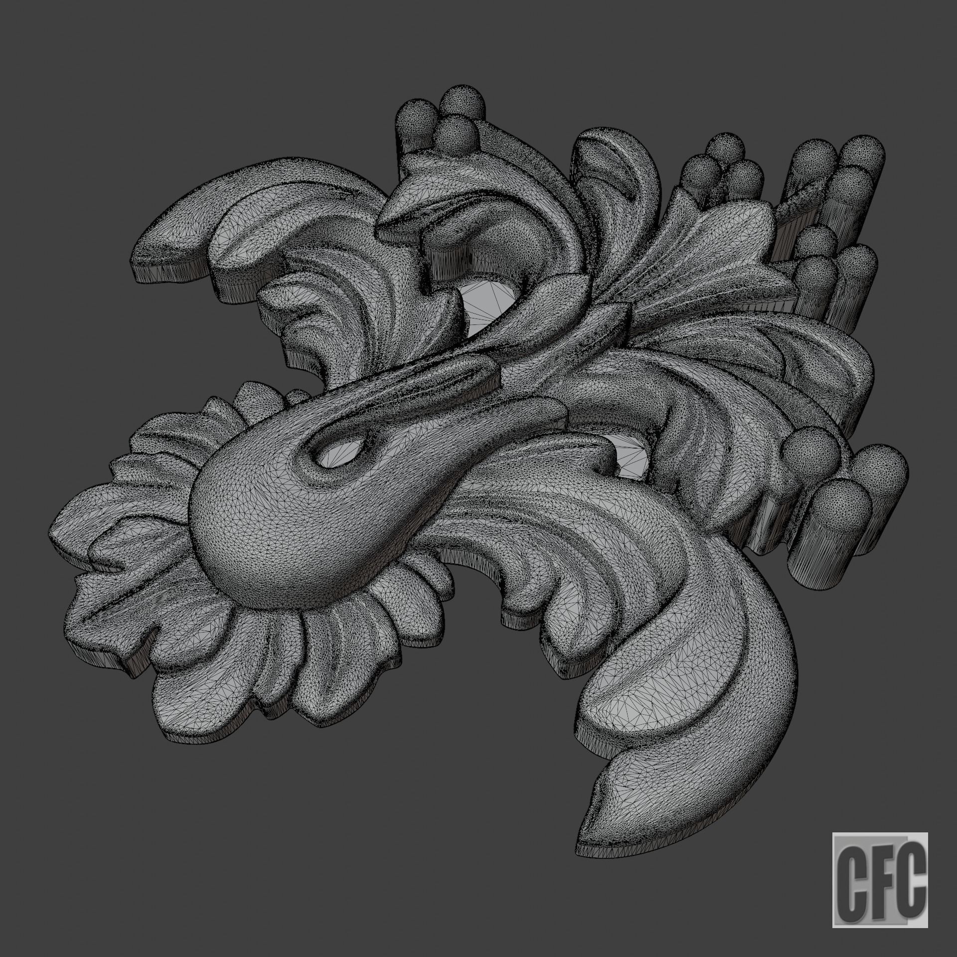 WoodCarving detail - 3d model for CNC - WoodCarvingCFC003 3D print model_5