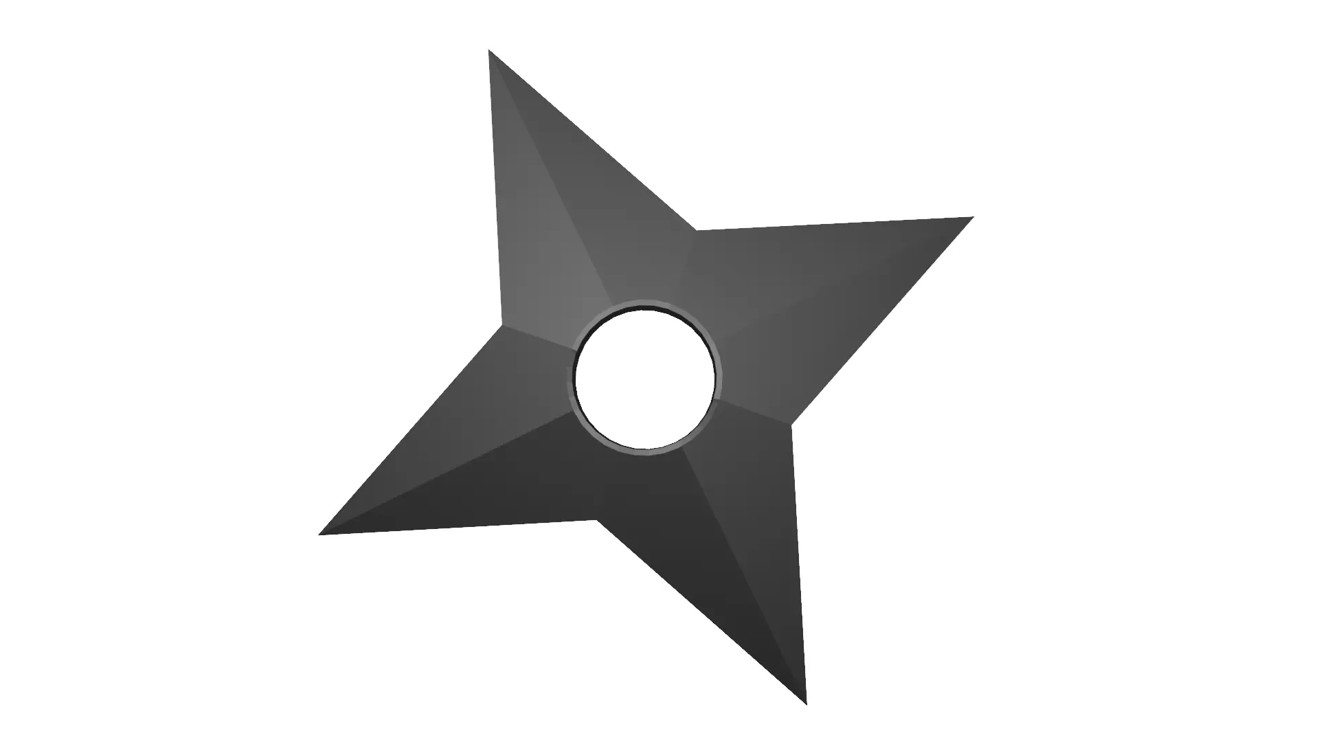 Shuriken low poly star Free 3D model_0