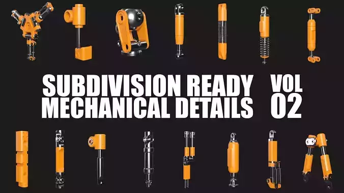 Subdivision-Ready Mechanical Details Kit-Bash VOL02 3D model