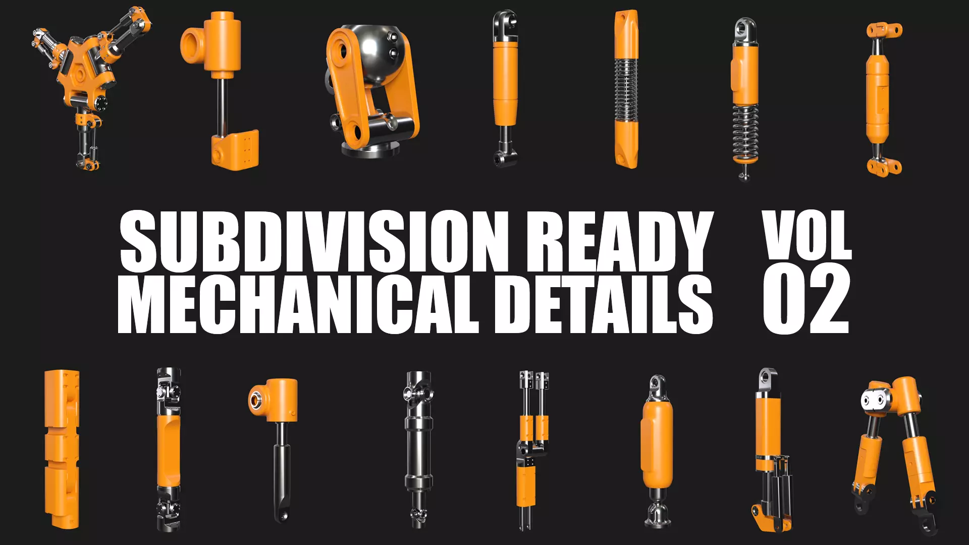 Subdivision-Ready Mechanical Details Kit-Bash VOL02 3D model_0