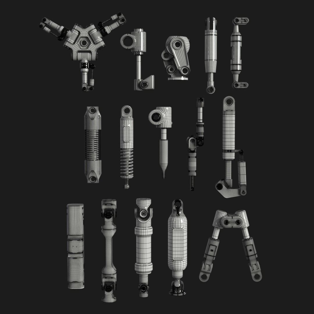 Subdivision-Ready Mechanical Details Kit-Bash VOL02 3D model_23