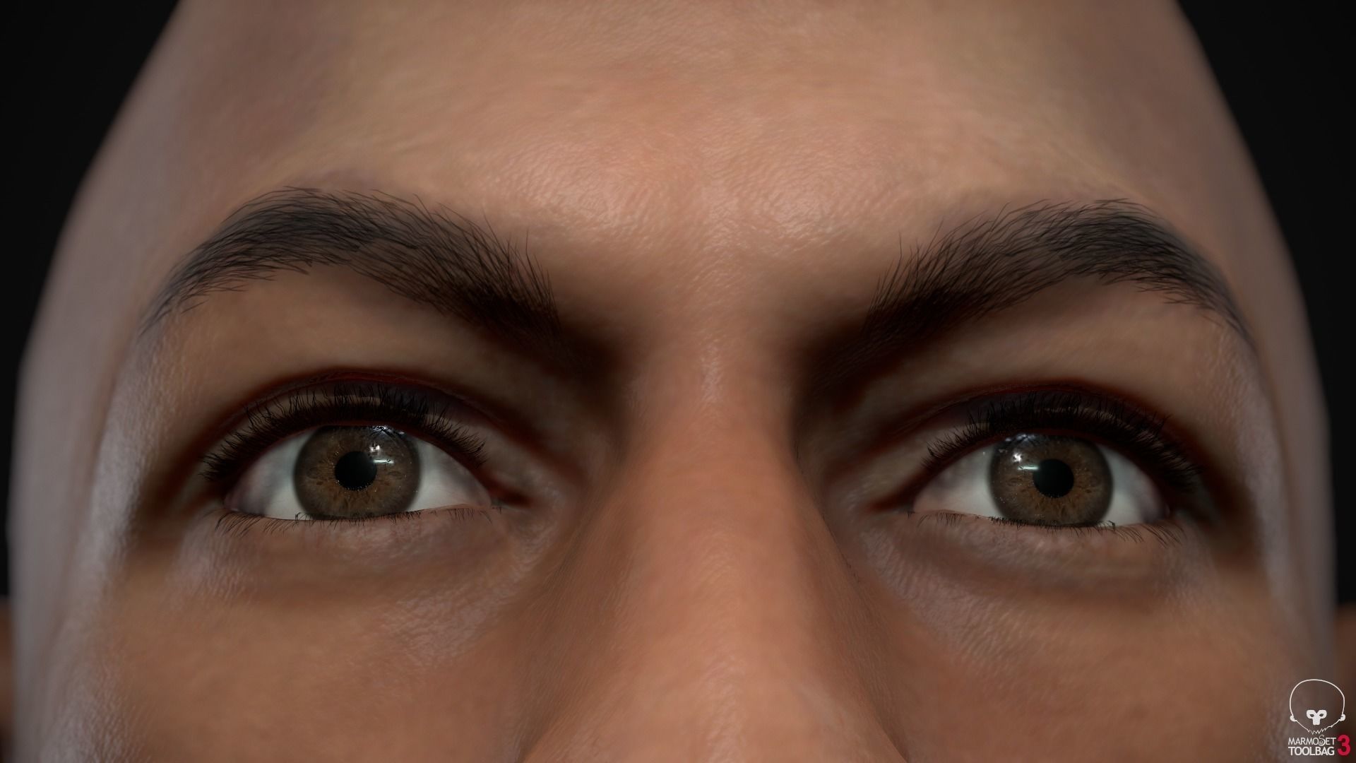 Black muscle man Low-poly 3D model_19