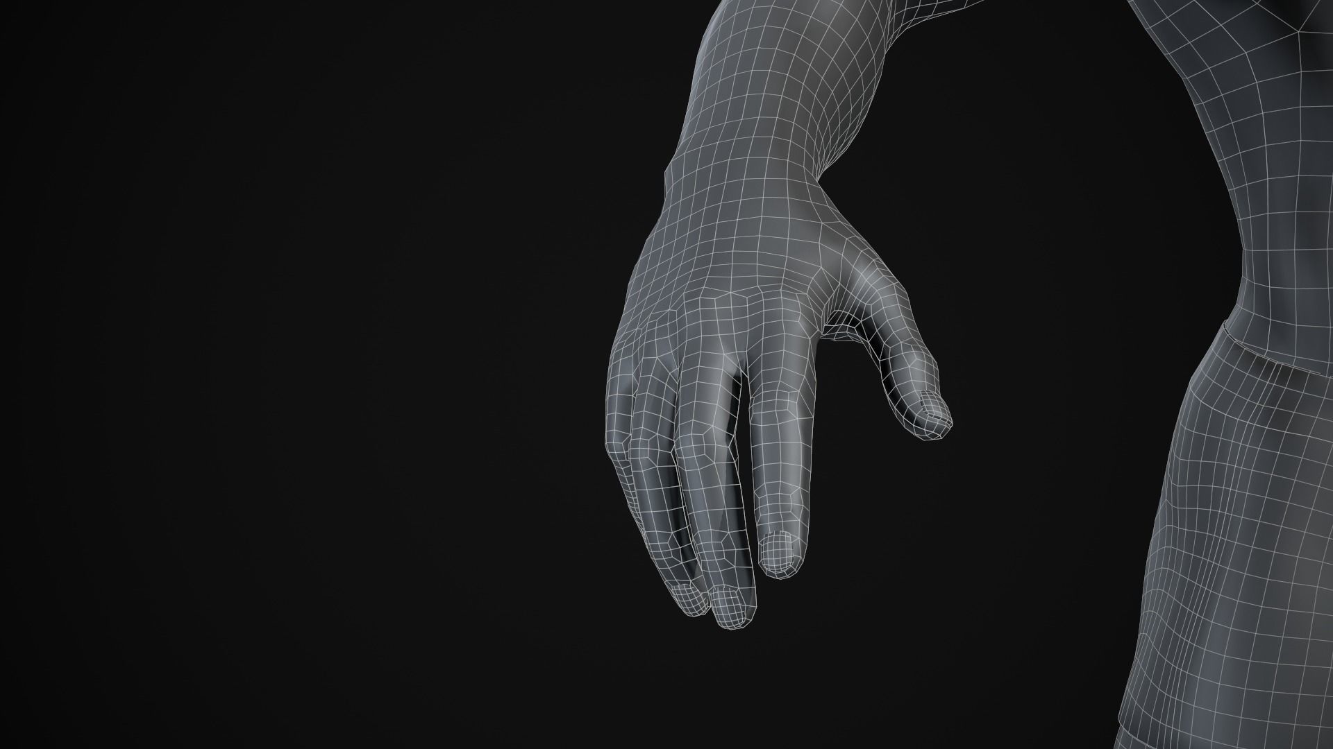 Black muscle man Low-poly 3D model_32