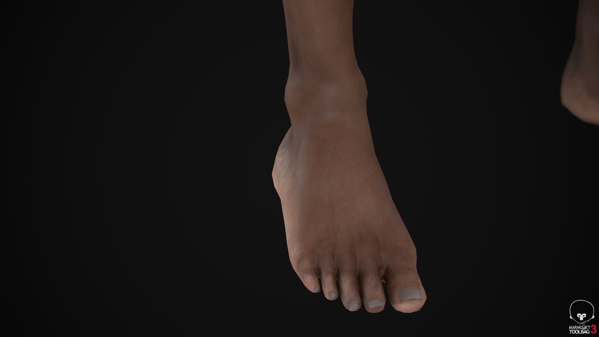 Black muscle man Low-poly 3D model_26