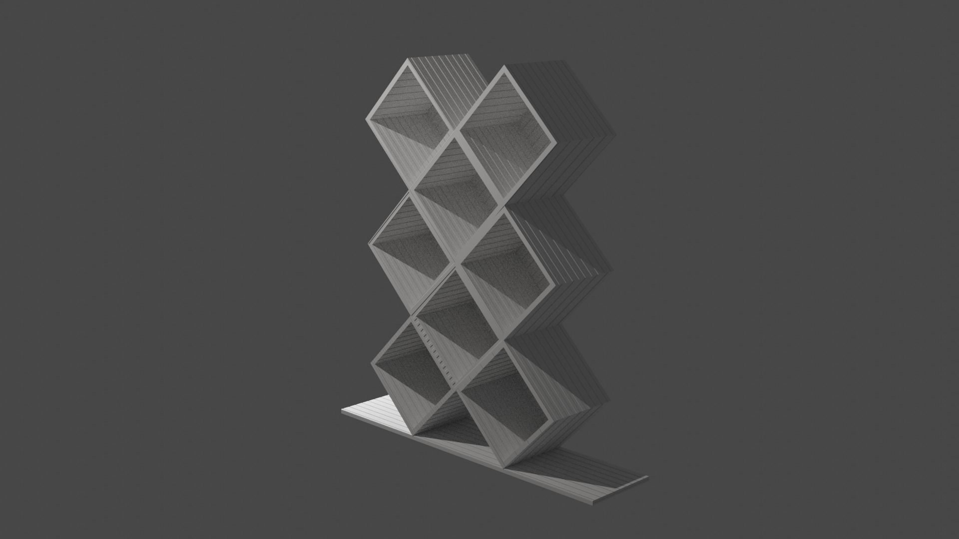 Modern Bookcase Free low-poly 3D model_3