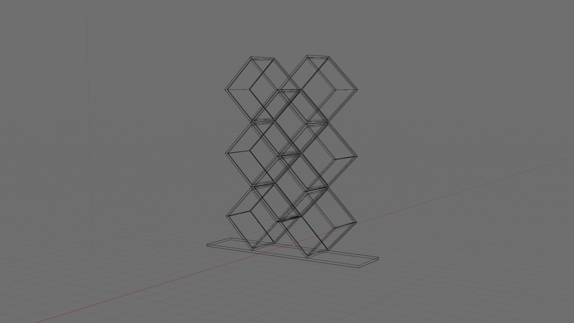 Modern Bookcase Free low-poly 3D model_6