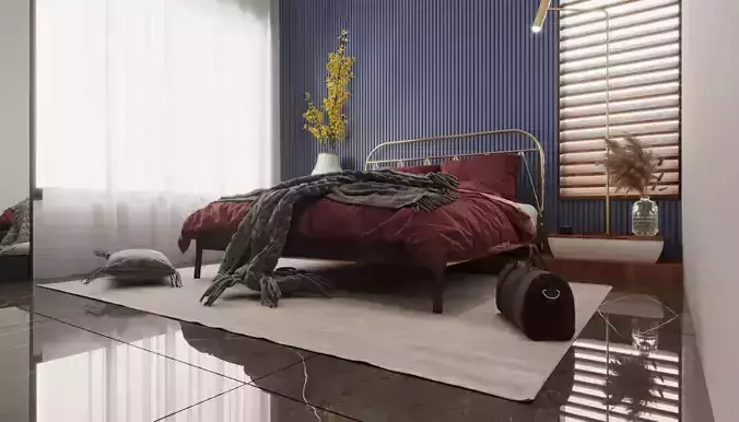 bedroom interior scene 3d design model 3D model