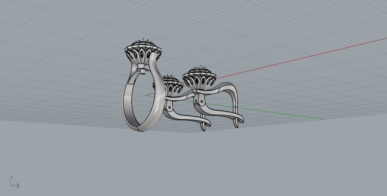 Ring and Earrings  3D print model_7
