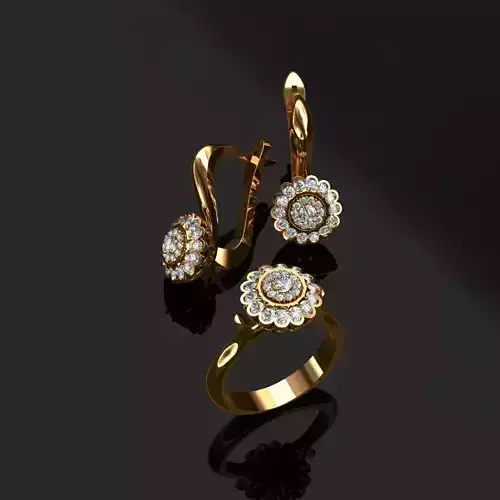 Ring and Earrings  3D print model