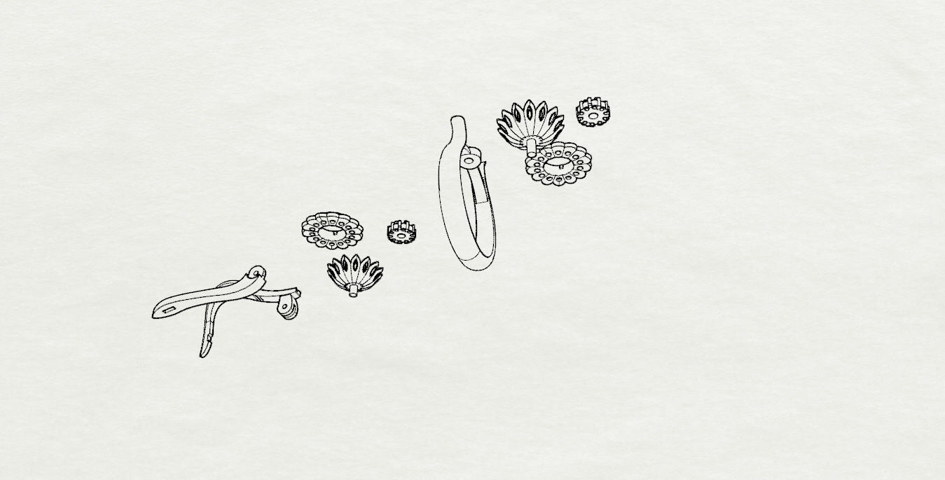 Ring and Earrings  3D print model_18