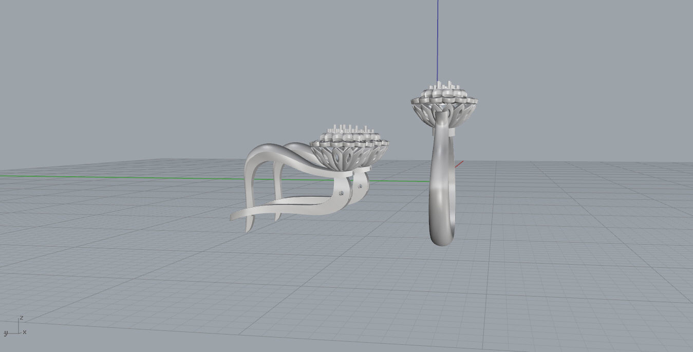 Ring and Earrings  3D print model_9