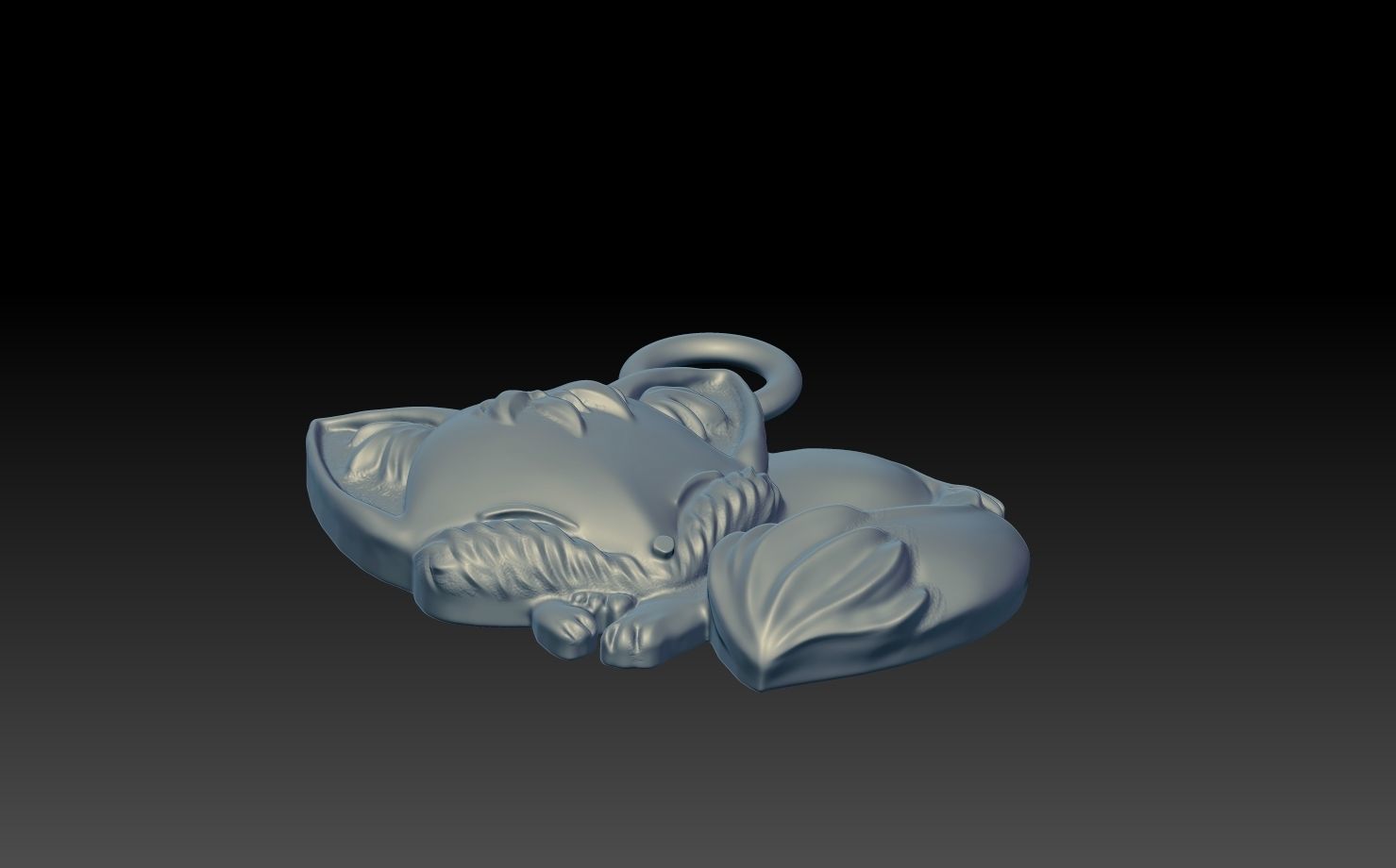 Fox Fox Pendant 3D print model 3D model_3