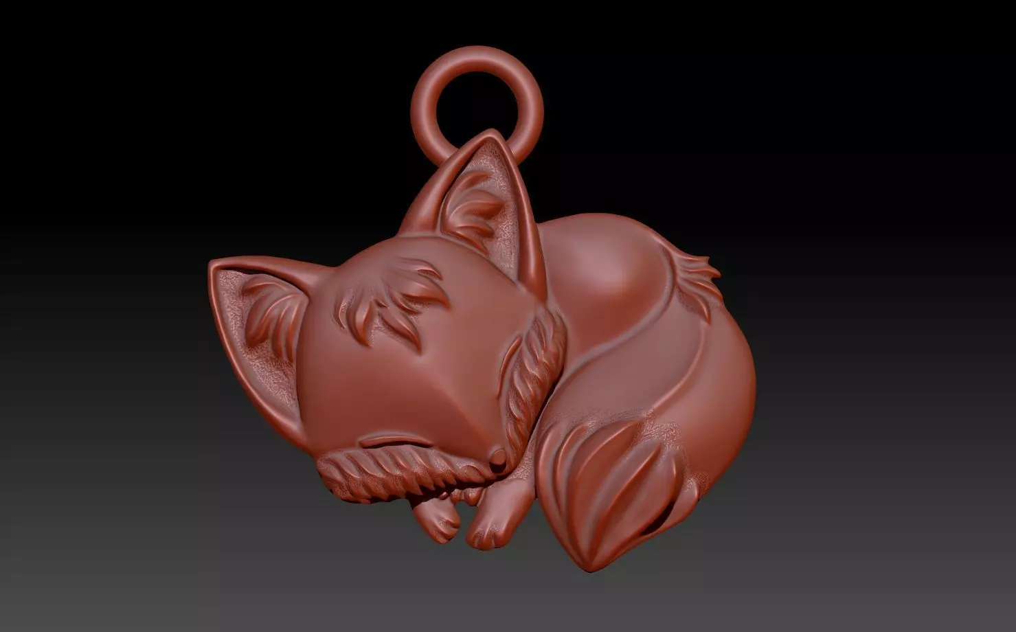 Fox Fox Pendant 3D print model 3D model_0
