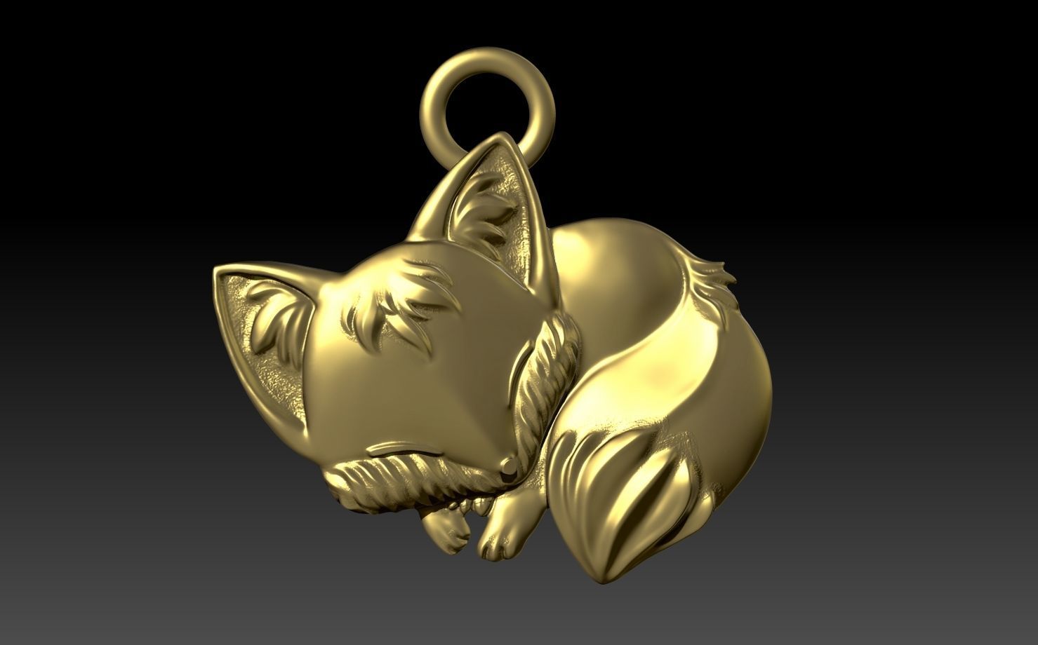 Fox Fox Pendant 3D print model 3D model_1