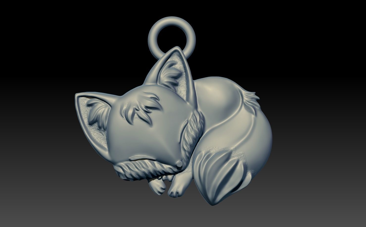 Fox Fox Pendant 3D print model 3D model_2