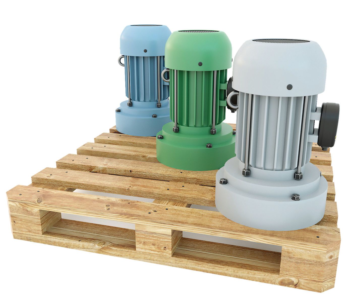 Industrial machine tool vertical Electric Motor 3D model_4