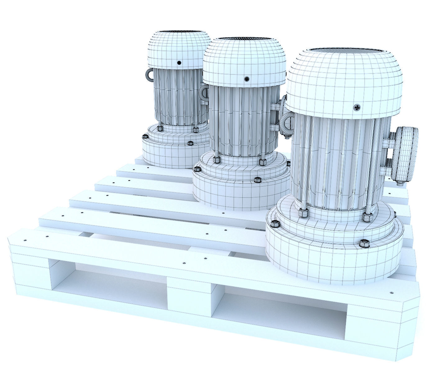 Industrial machine tool vertical Electric Motor 3D model_9