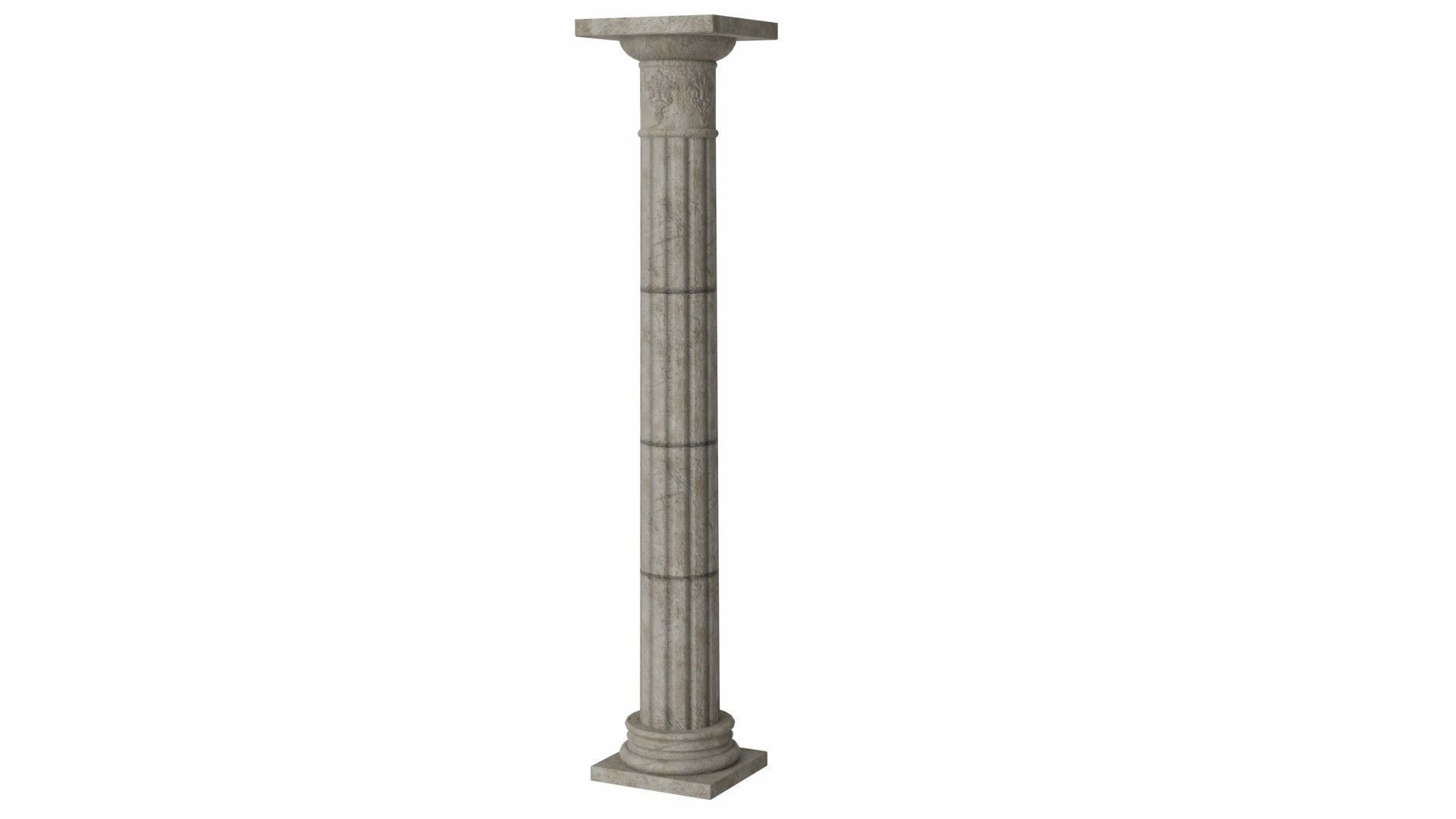 Column Low-poly 3D model_4