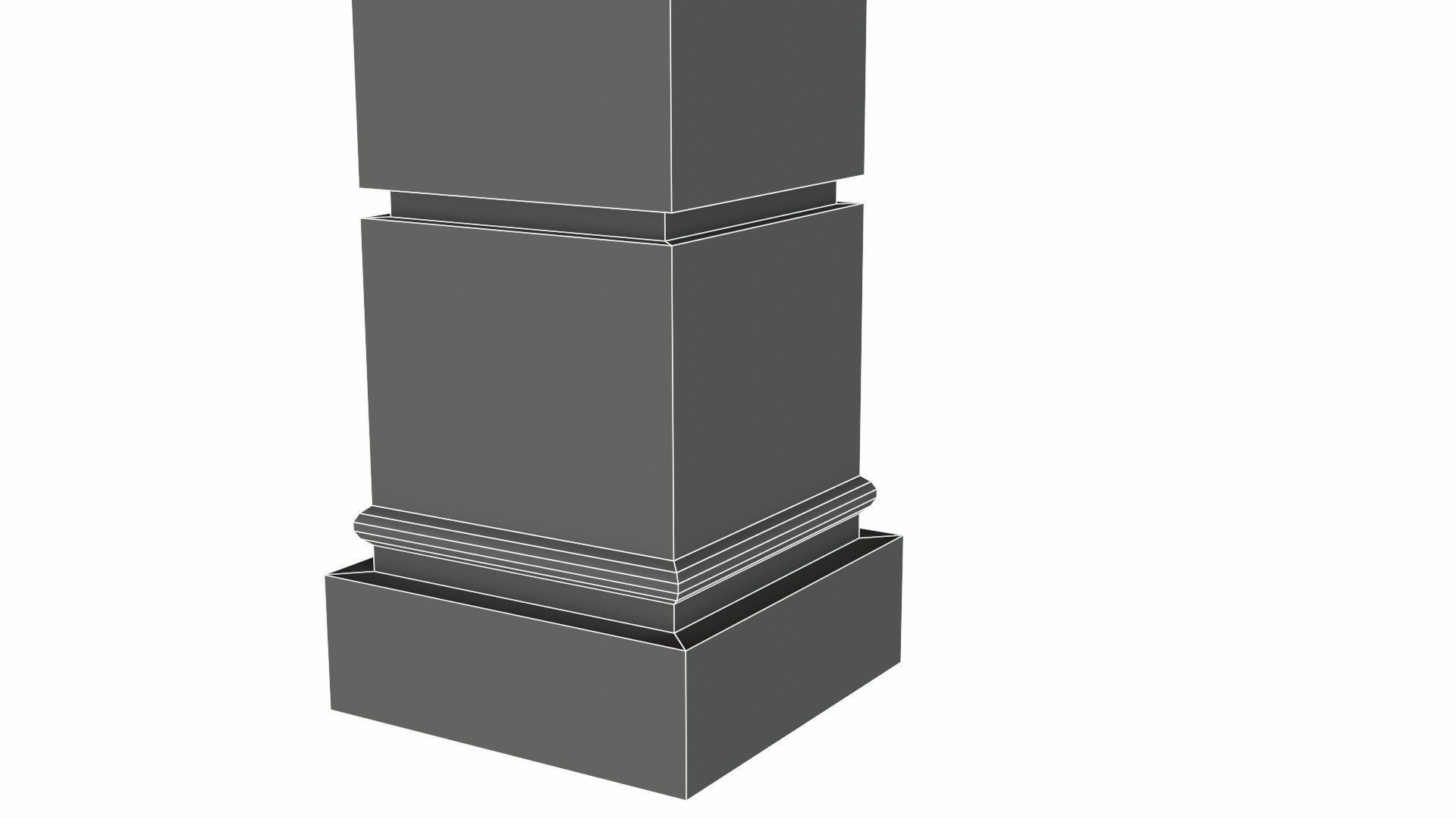 Column stone with square base Low-poly 3D model_8